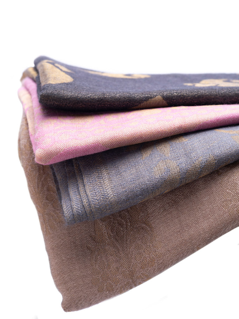 Grey Zari Reversible Cashmere