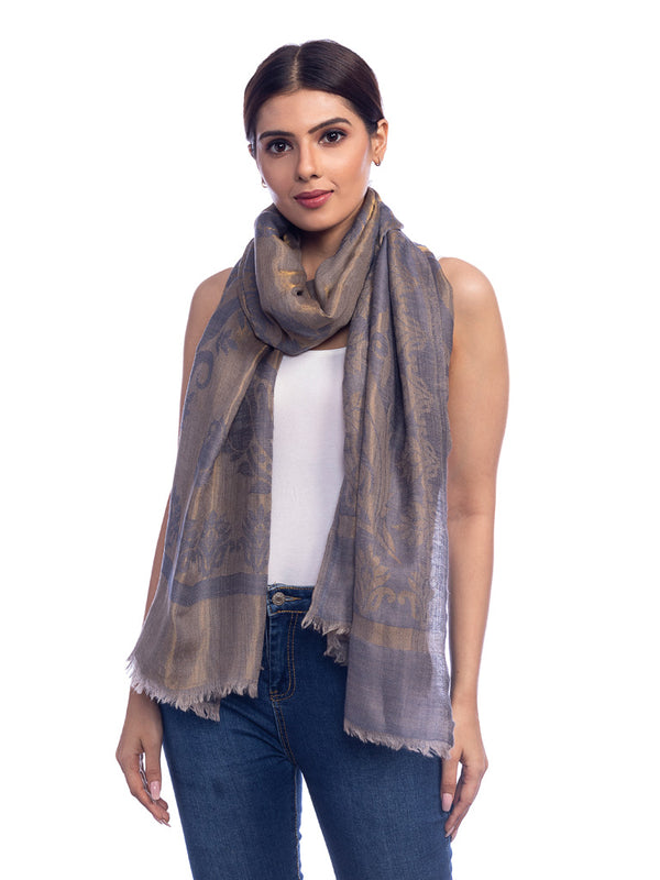 Grey Zari Reversible Cashmere