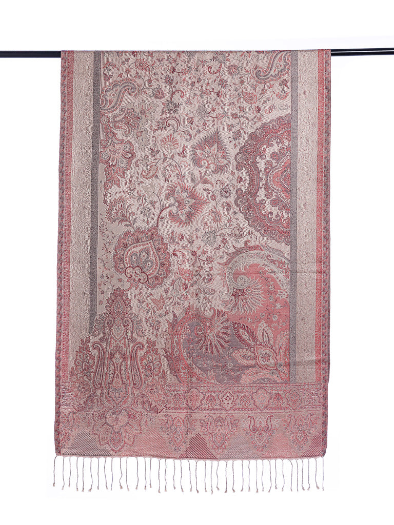 Silk Grey with Pink Paisley