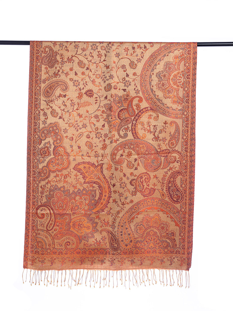 Silk Rust Orange Paisley